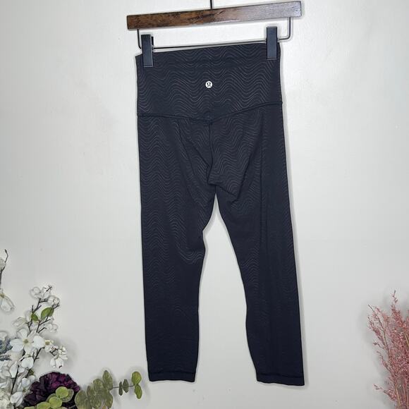 LULULEMON Align High-Rise Pant 25" Aqueous Emboss Black {YY16} - Picture 3 of 6